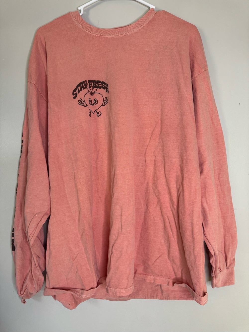 Urban Outfitters Coral pink Oversized Long Sleeve Tee